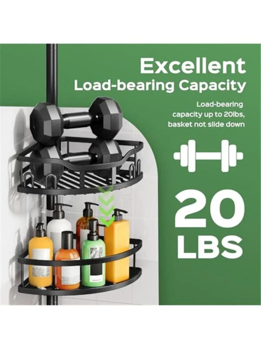 Shower Caddy Corner Tension Pole Organizer Bathroom Storage 4 Tier Rust Proof